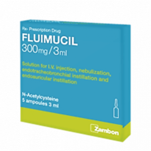 FLUIMUCIL 300 MG / 3 ML ( ACETYLCYSTEINE ) 5 AMPOULES 